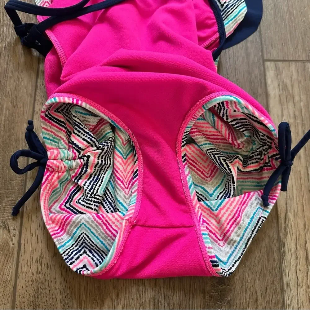 Limited Too Girl’s One Piece Swimsuit,‎ Striped, Ruffles, Strappy, S (7/8)